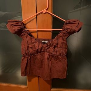 Abercrombie flutter sleeve top